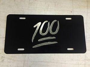 100 Emoji Logo - 100 emoji LOGO Car Tag Diamond Etched on Aluminum License Plate | eBay