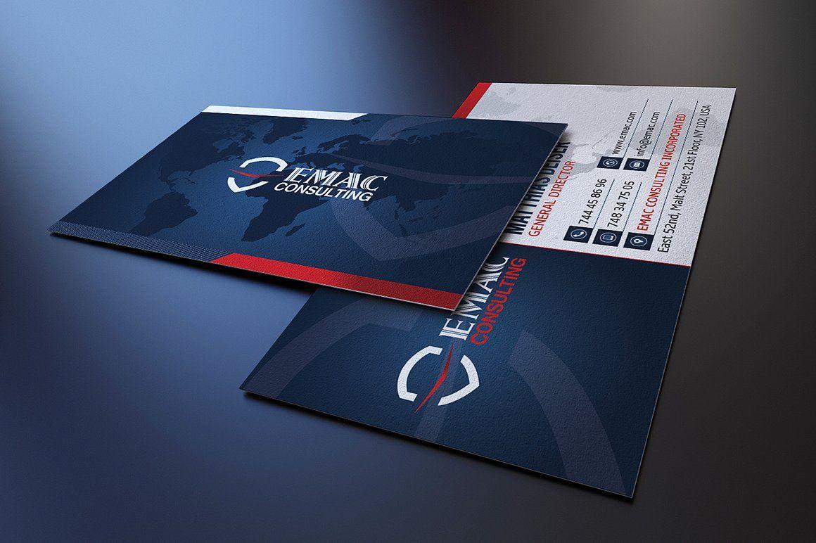 Red and Blue Business Logo - Corporate Business Card ~ Business Card Templates ~ Creative Market