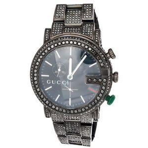Black Diamond Watch Logo - Mens Custom 101G Black Diamond Gucci Chronograph Watch YA101331 44mm ...