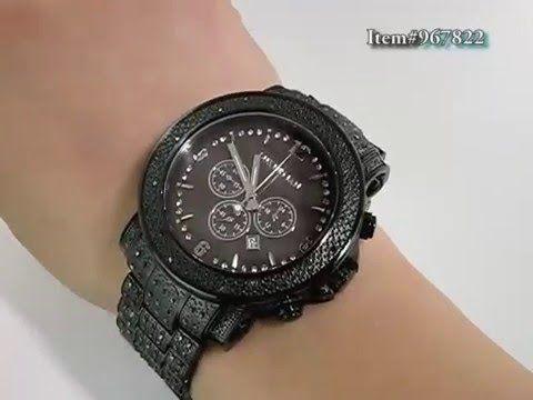 Black Diamond Watch Logo - Luxurman Black Diamond Watch for Men 2ct Fully Iced Out Oversized ...