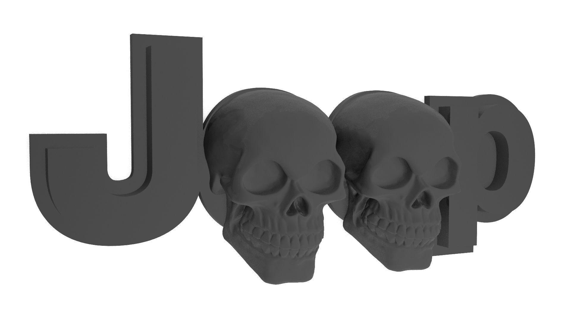 Jeep Skull Logo - 3D print model Jeep skull logo