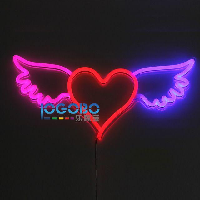 Red and Blue Business Logo - Flex Led Neon Sign Angel Wing Heart Pink Red and Blue Custom Made ...