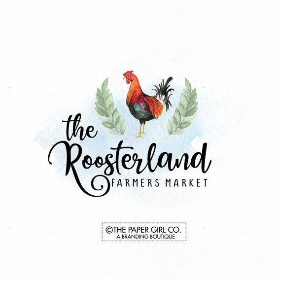 Rustic Chicken Logo - rooster logo hen logo chicken logo rustic logo home decor logo