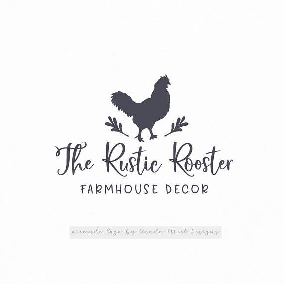 Rustic Chicken Logo - Rooster Logo-Farm Logo-Chicken Logo-Nature Logo-Premade Logo ...
