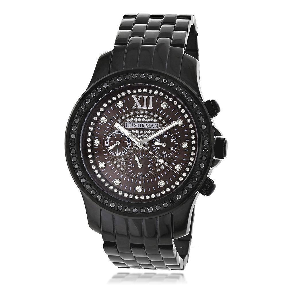 Black Diamond Watch Logo - Mens Black Diamond Watches by Luxurman 2.25ct