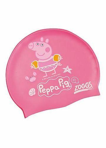 Swimming Pink Brand Logo - Zoggs Kids Peppa Pig Silicone Swimming Cap