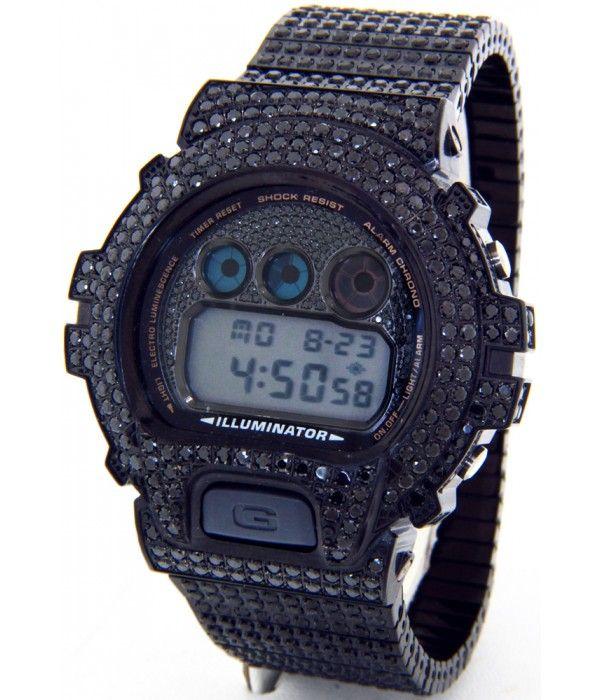 Black Diamond Watch Logo - Casio G Shock Lab Made Black Diamond Watch 25.00ct DW6900BLAK