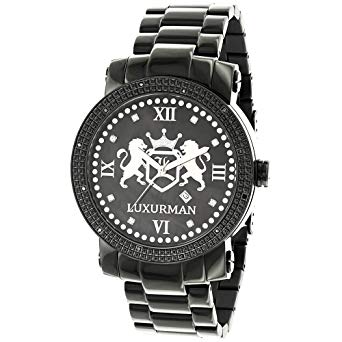 Black Diamond Watch Logo - Designer Large Watches: Luxurman Phantom Black Diamond Watch for Men ...