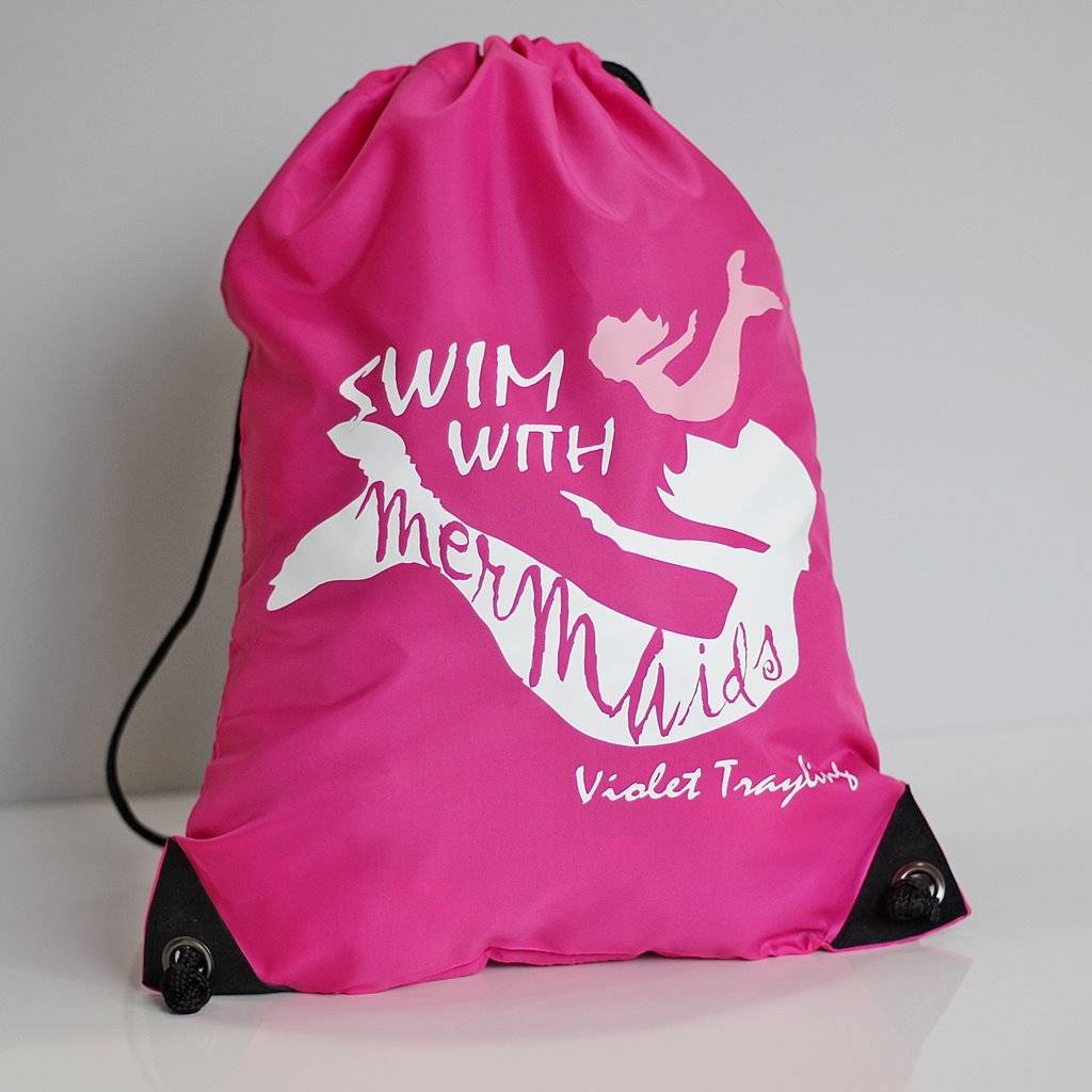 Swimming Pink Brand Logo - personalised 'mermaid' childrens swimming bag