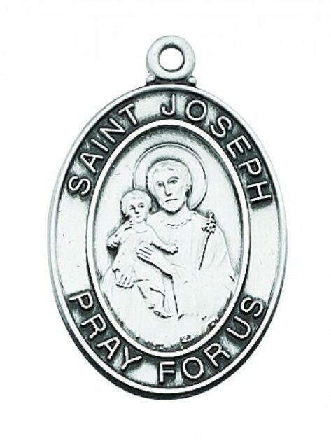 Silver Medalion Logo - Medal St Joseph Sterling Silver Medallion Pendant 24 Inch Chain ...