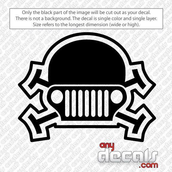 Jeep Skull Logo - Jeep Car Decals Stickers. Jeep Skull Car Decal