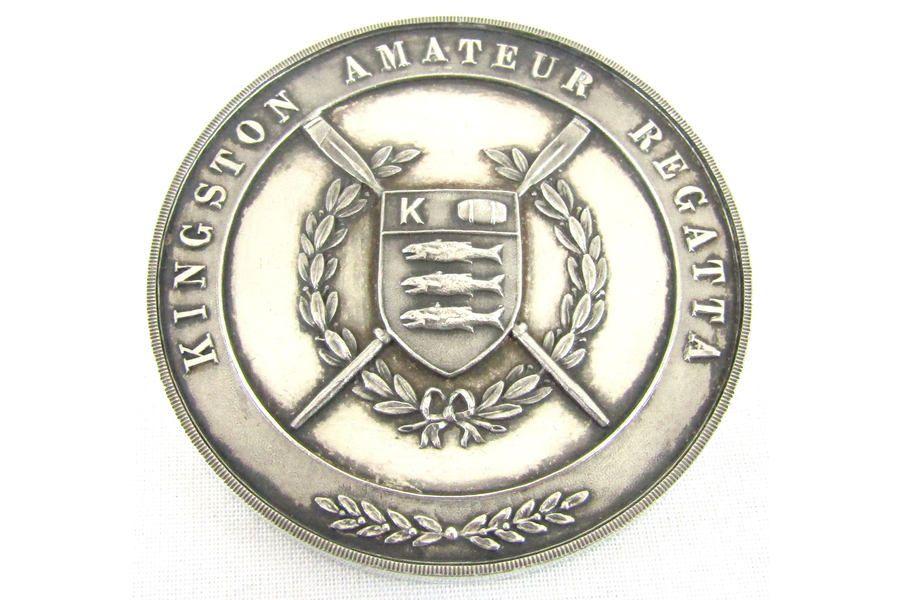 Silver Medalion Logo - Large Silver Medallion, Sterling Medal, Kingston Amateur Regatta ...