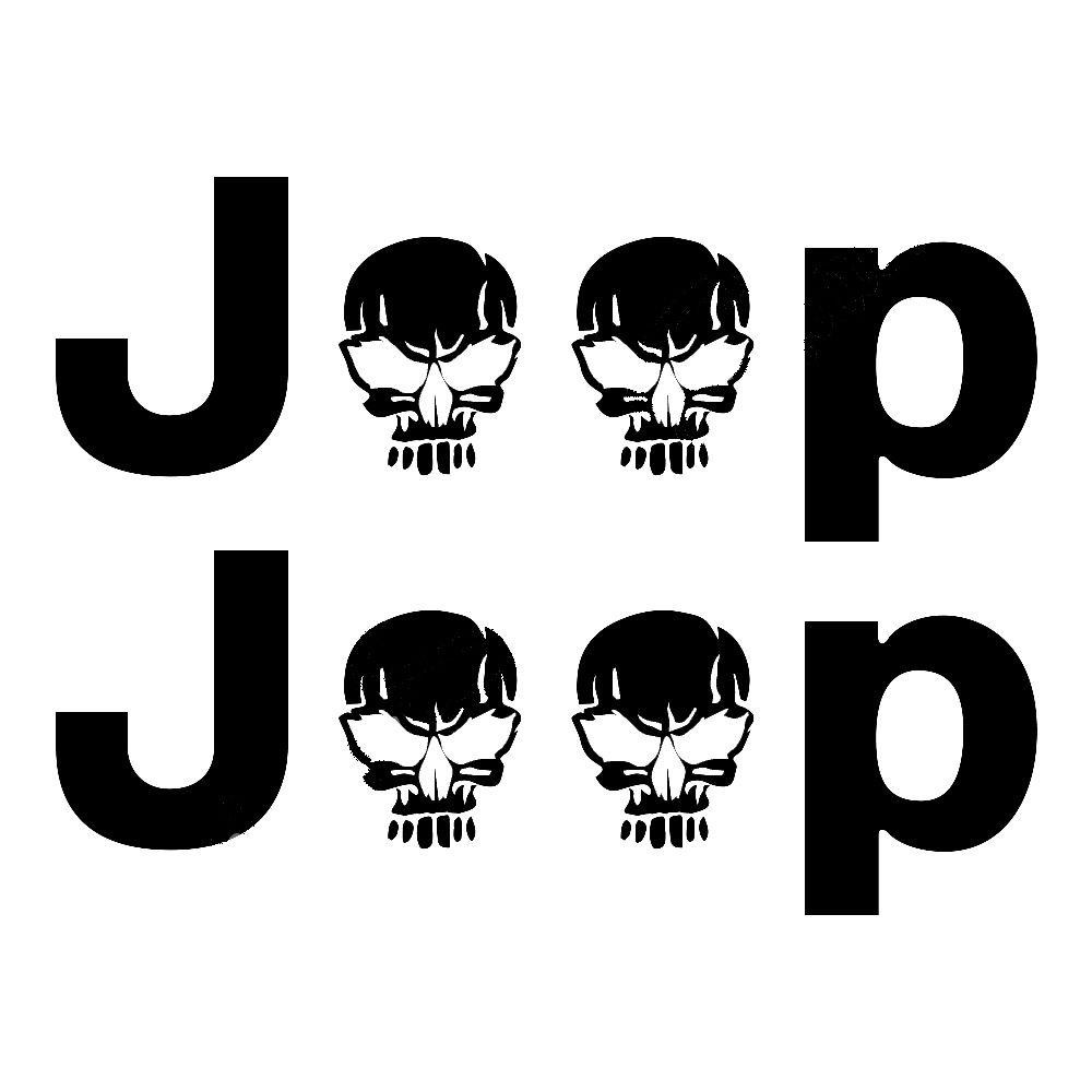 Jeep Skull Logo - Product: 2 Jeep Wrangler Skull Rubicon YK JK XJ Vinyl Sticker Decals