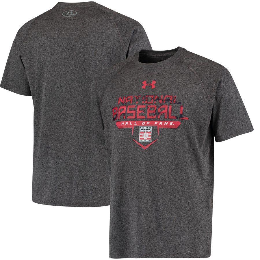 Under Armour Baseball Logo - Under Armour Baseball Hall of Fame Gray Logo Performance T-Shirt