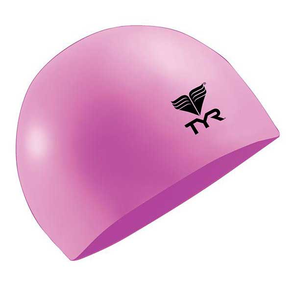 Swimming Pink Brand Logo - Swimming Caps Junior TYR Wrinkle Junior Flight Pink Silicone Cap One ...