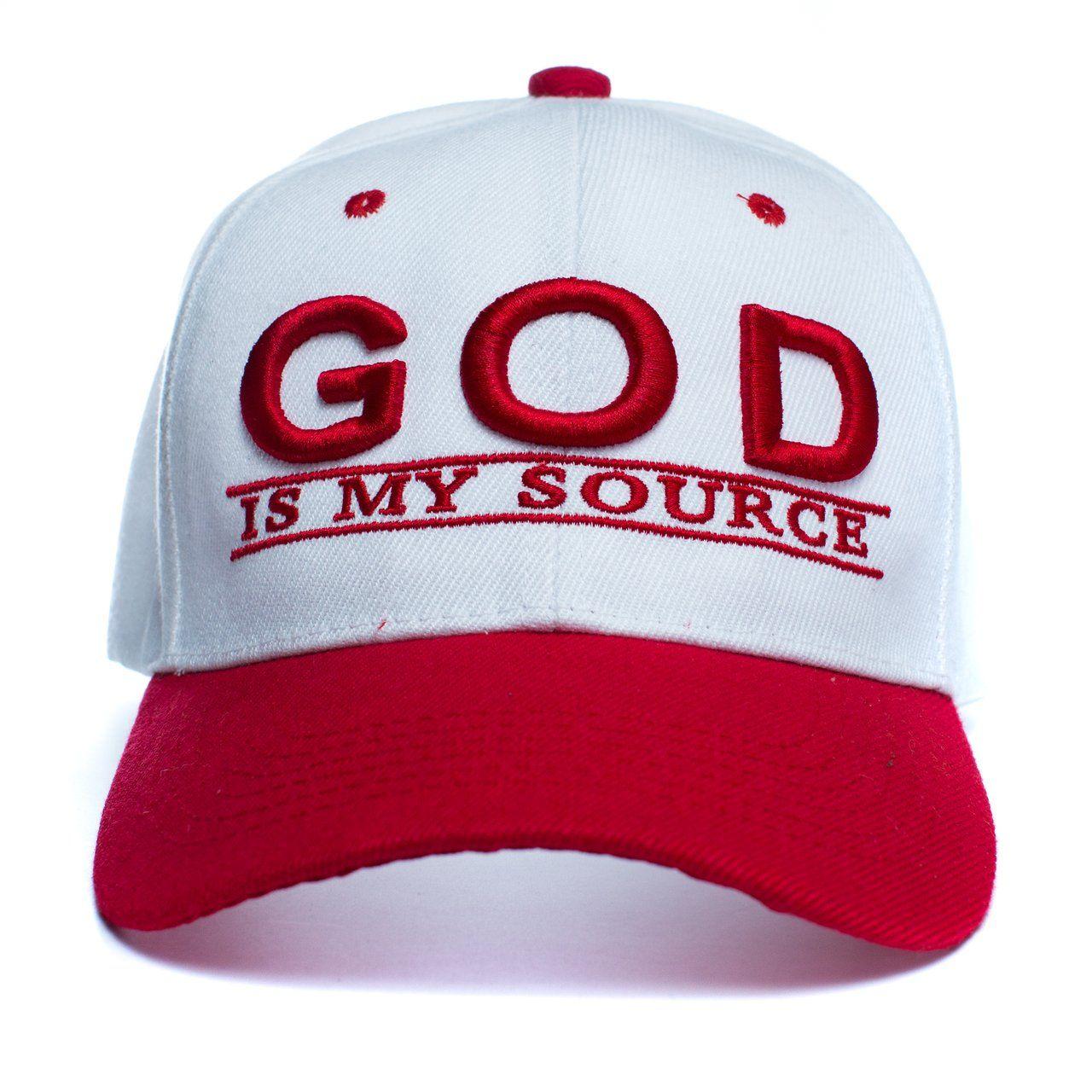 Red White Line Logo - God Is My Source 