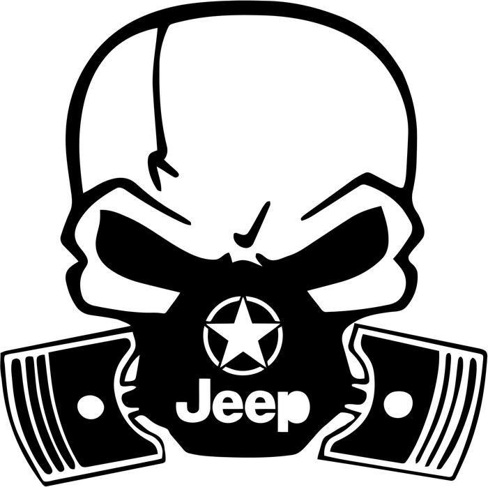 Jeep Skull Logo - Skull Piston Gas Mask Jeep Vinyl Sticker