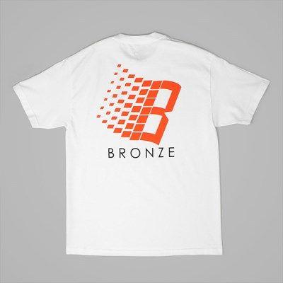 What Has a Orange B Logo - BRONZE 56K B LOGO T-SHIRT WHITE ORANGE | BRONZE 56K Tees