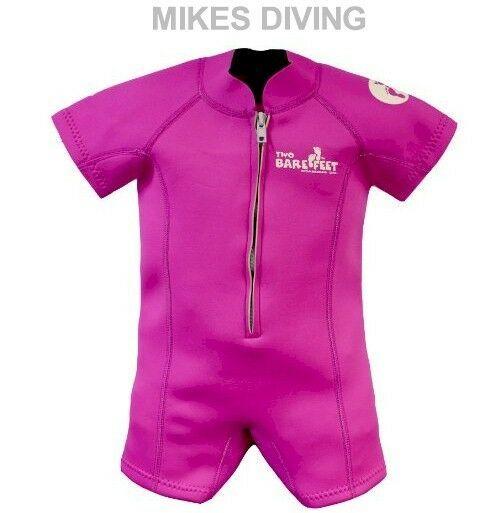 Swimming Pink Brand Logo - Two Bare Feet Baby Wetsuit Kids Sunsuit Swimming Pink M - 59cm Chest ...
