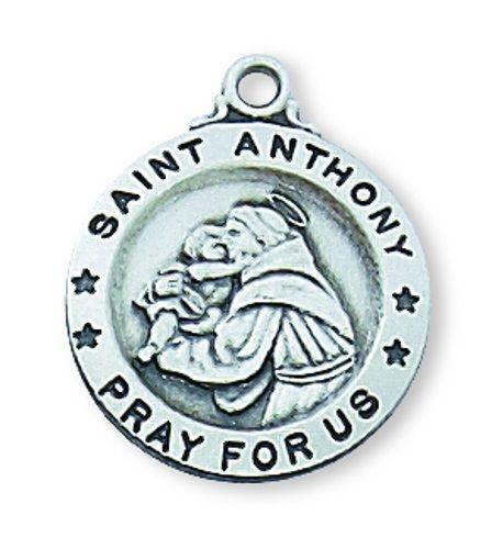 Silver Medalion Logo - Medal St Anthony Padua Sterling Silver Medallion Pendant 18 Inch ...