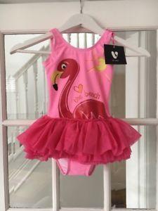 Swimming Pink Brand Logo - Toddler Girls Single Tutu Flamingo Pink Swimming Costume Brand New ...