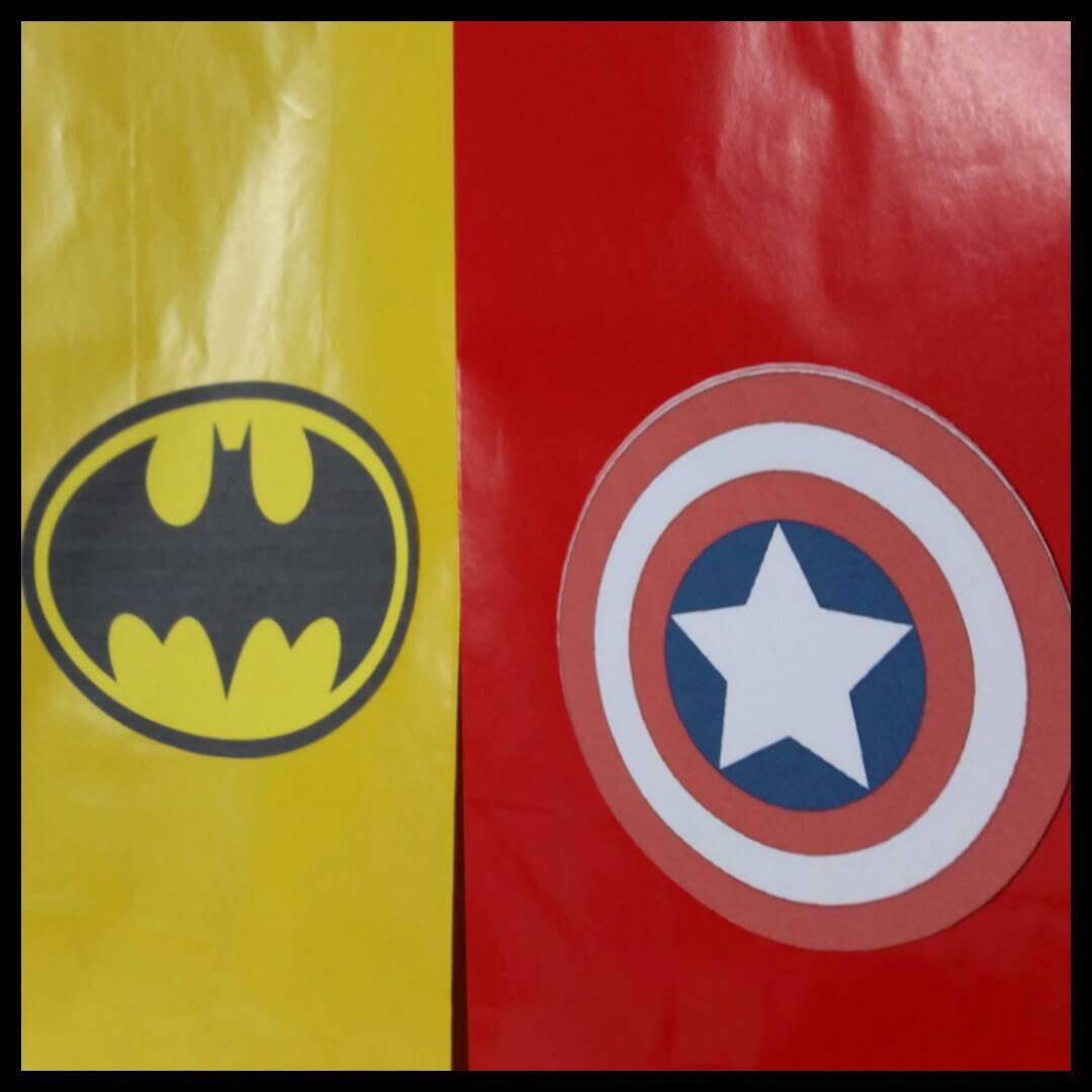 10 Superhero Logo - Superhero Logo Favor Snack Bags, Superhero Party Bags. Grace