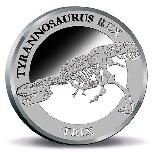 Silver Medalion Logo - Tyrannosaurus Rex Glow in the Dark Silver Medallion