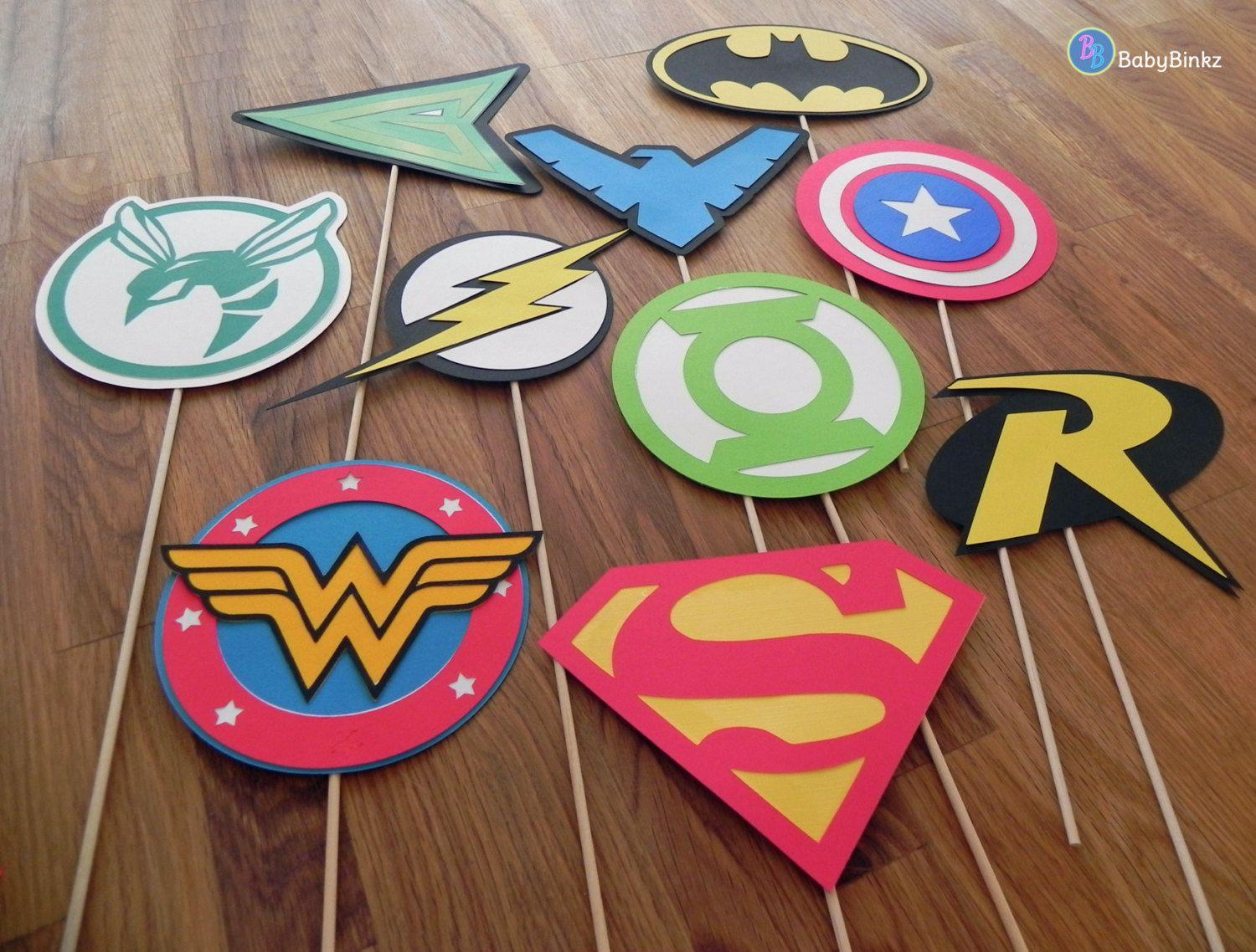 10 Superhero Logo - Photo Props: The Superhero Logo Set (10 Pieces) - party wedding ...