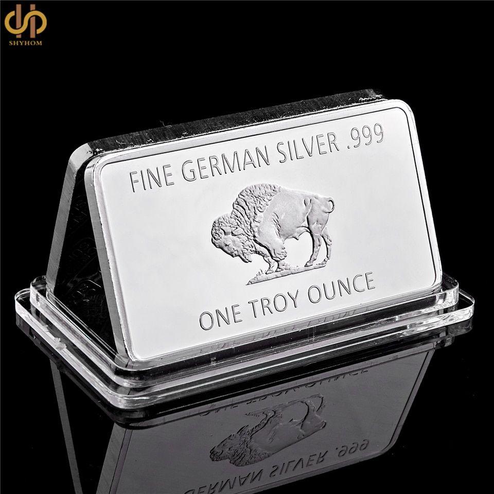 Silver Medalion Logo - 5PCS German Mint 1 Troy Ounce Buffalo German Souvenir Silver ...