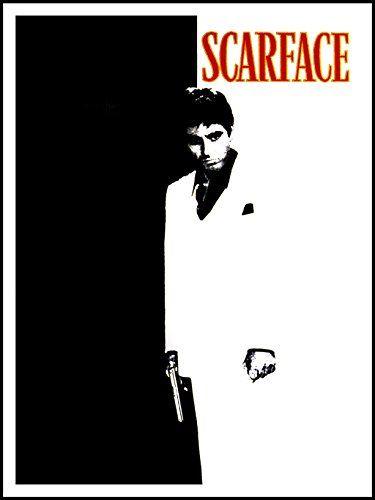 Half Black Half White Logo - imagenation Scarface 'Red Titling Half Black Half White' - 60cm X ...