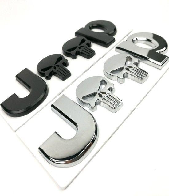 Jeep Skull Logo - Brand New Metal Skull Car Stickers For Jeep Logo Car Styling Emblem