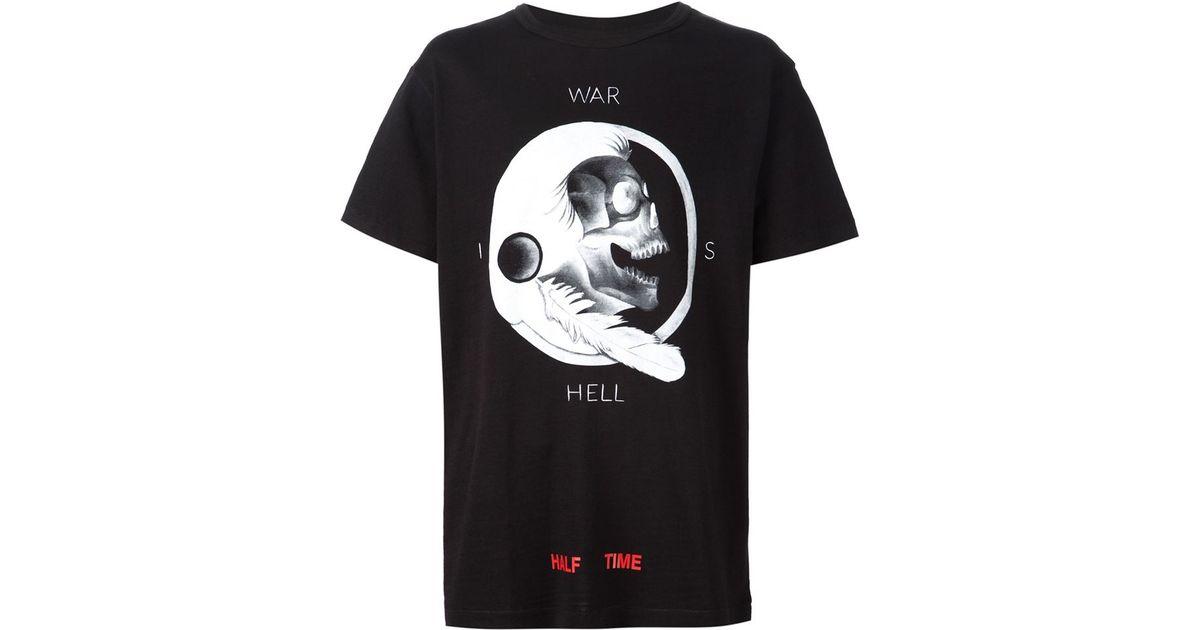 Half Black Half White Logo - Off White C O Virgil Abloh Half Time T Shirt In Black For Men