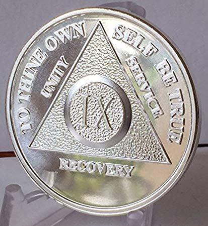 Silver Medalion Logo - Amazon.com: 9 Year Silver Plated AA Alcoholics Anonymous Anniversary ...