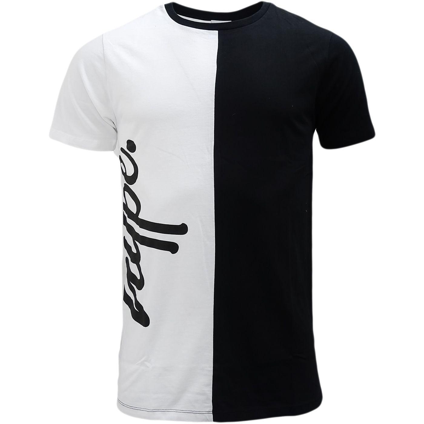 Half Black Half White Logo - Hype White / Black Half White / Half Black Split T-Shirt - Two Tone ...