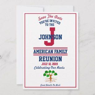 Red White Emu Logo - Red White Blue Save the Date Cards
