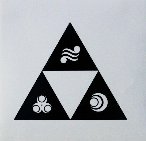 Zelda Triangle Logo - Legend of Zelda Triforce with Goddess Symbols. Legend of Zelda