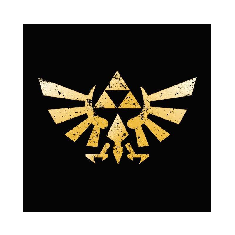 Zelda Triangle Logo - T-shirt Zelda logo triforce grungy on black