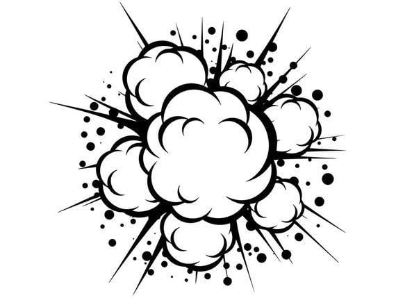 Smoke Cloud Logo - Explosion 16 Blast Smoke Cloud Bomb Explode Fire Comic | Etsy