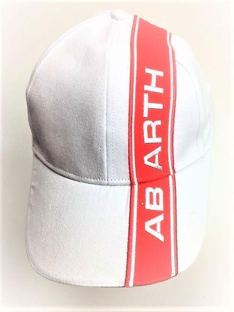 Red Stripe Logo - Cap Abarth Rally FIAT White With Red Stripe Logo Motorsport