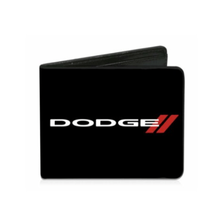 Red Stripe Logo - Auto Car Maker Dodge New Red Stripe Logo on Black Bi-Fold Wallet ...