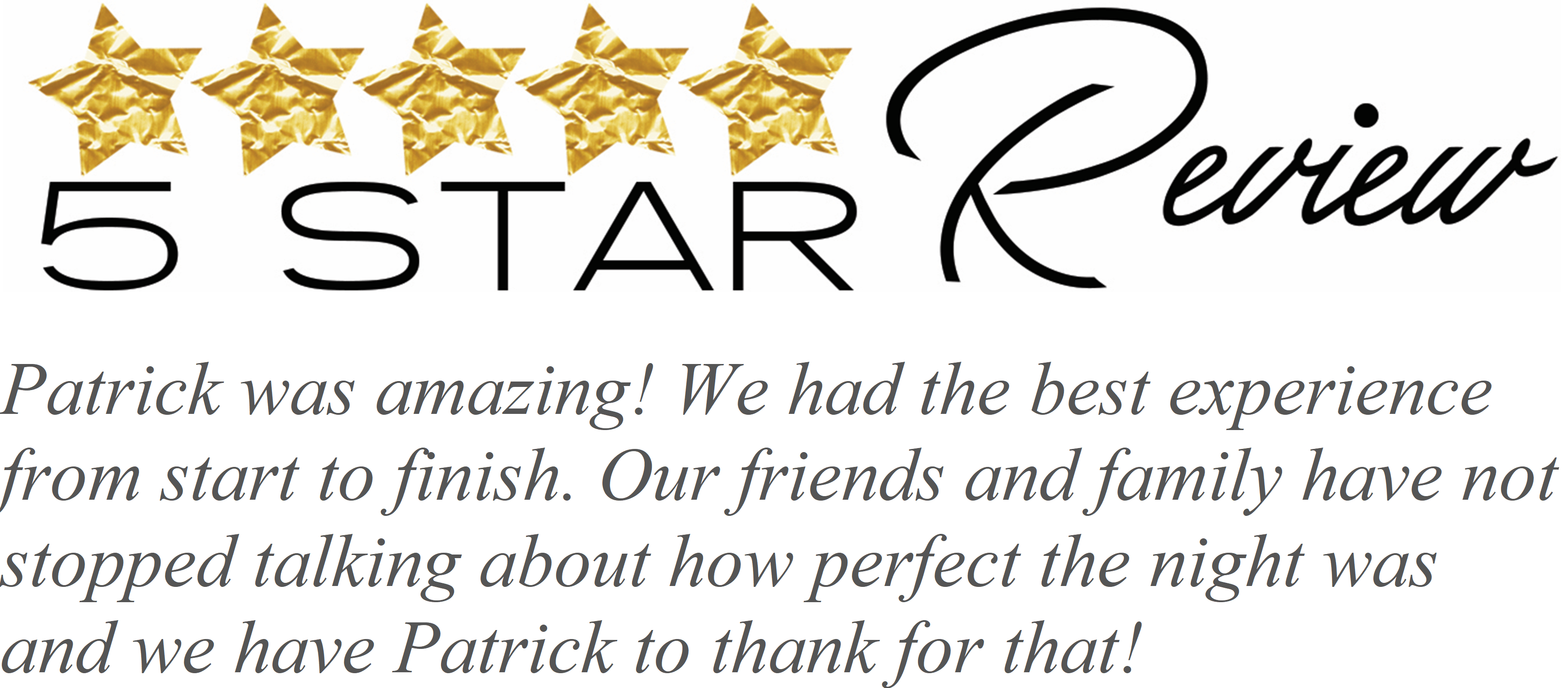 The Knot 5 Star Logo - DJ Patrick Matthews received this 5 Star Review on The Knot!. Get