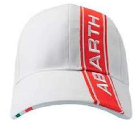 Red Stripe Logo - ABARTH Rally Fiat White with Red Stripe Logo Cap: Sports
