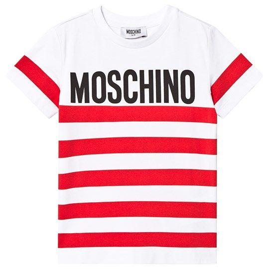 Red Stripe Logo - Moschino Kid Teen Stripe Logo Tee