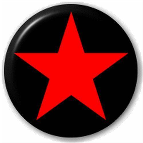Black and Red Star Logo - D Pin) 25mm Lapel Pin Button Badge: Red And Black Plain Star: Amazon ...