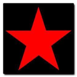 Black and Red Star Logo - Red Star on Black Sticker