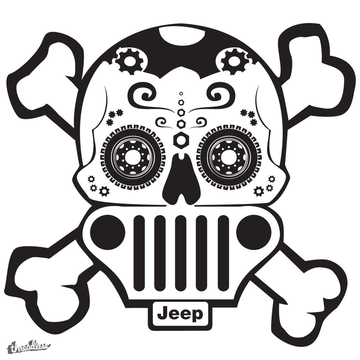 Jeep Skull Logo - Score Jeep Sugar Skull Art by blackpawcanvas on Threadless