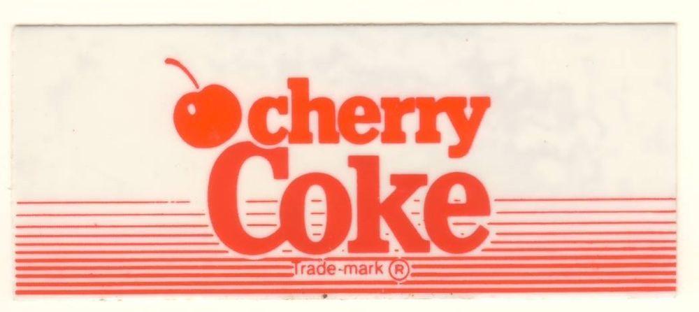 Cherry Coke Logo - Cherry Coke Vending Machine Insert, Red Lines Logo, 1 3/8