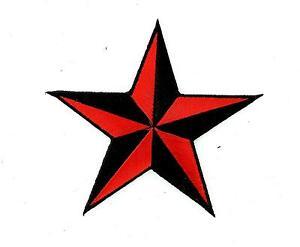 Black and Red Star Logo - Patch patches embroidered iron on backpack red star nautical black ...