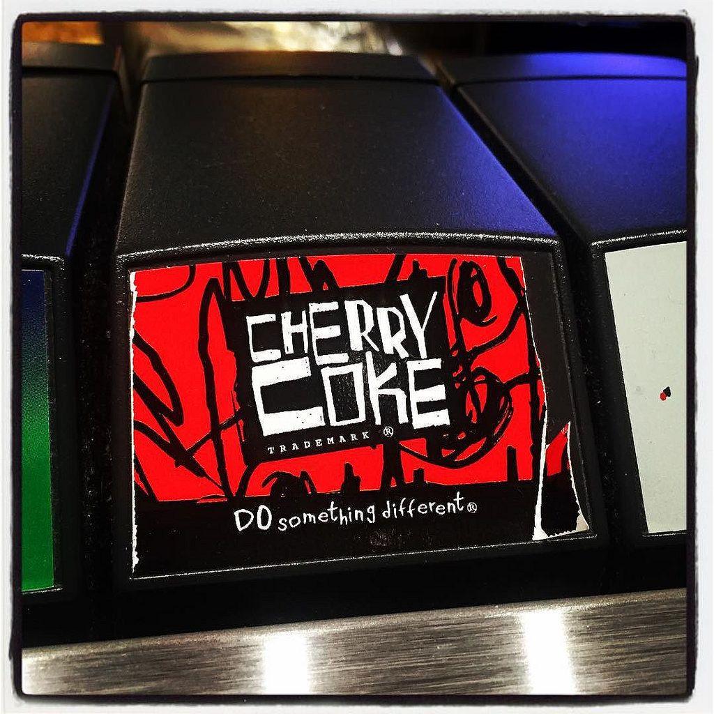 Cherry Coke Logo - Old school Cherry Coke logo at the movies. Made me think o