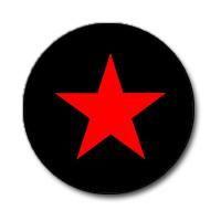 Black and Red Star Logo - Red Star on Black 1 Button